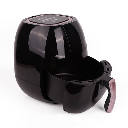 Black air fryer on a white background