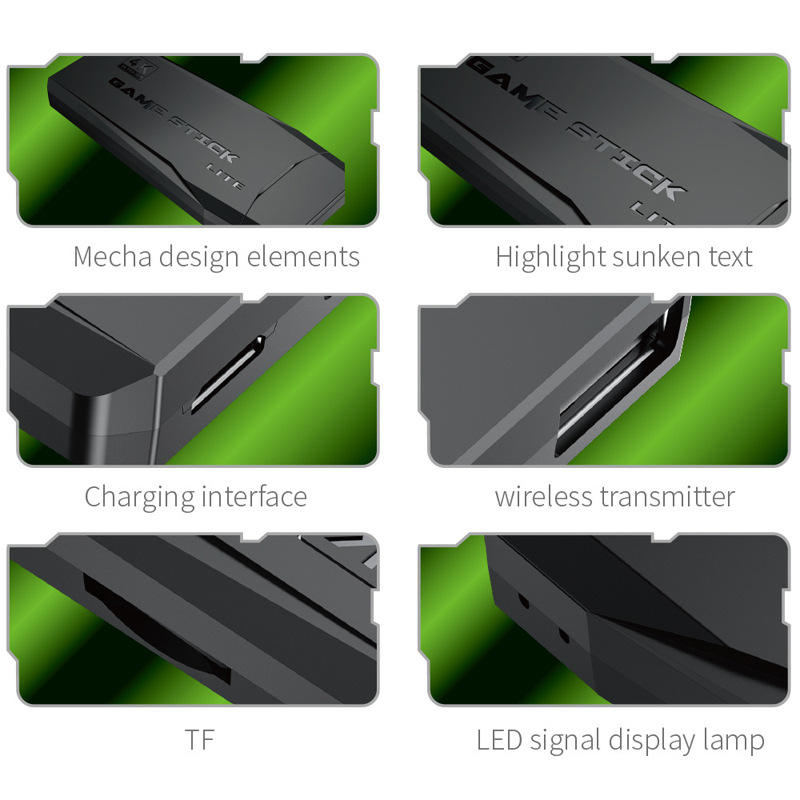 Gaming accessory with labeled features on a green background