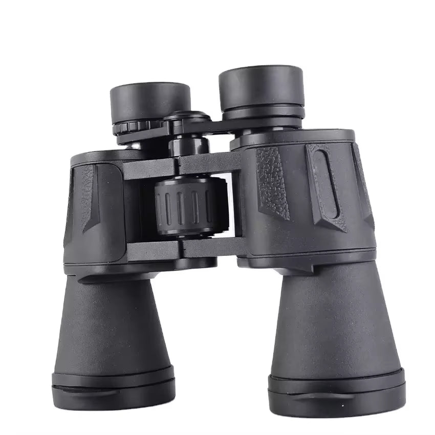 Black binoculars on a white background