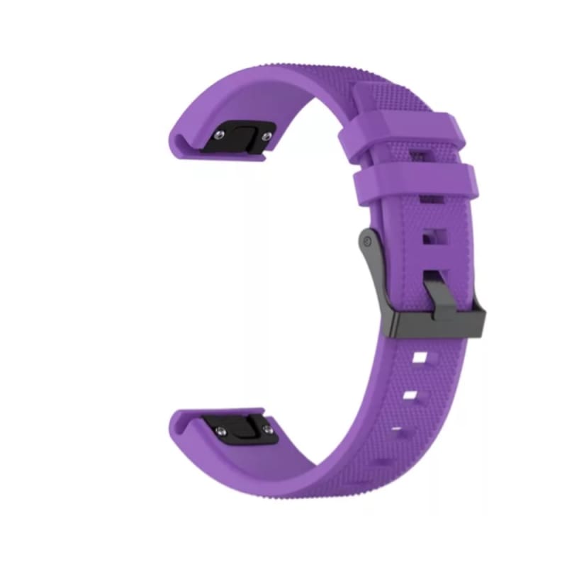 Purple watch strap on a white background
