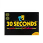 Board game box for '30 Seconds' with colorful text and logo on a black background