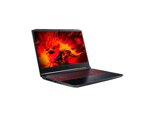 Laptop with fiery design on screen against a yellow geometric background