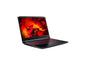 Laptop with fiery design on screen against a yellow geometric background