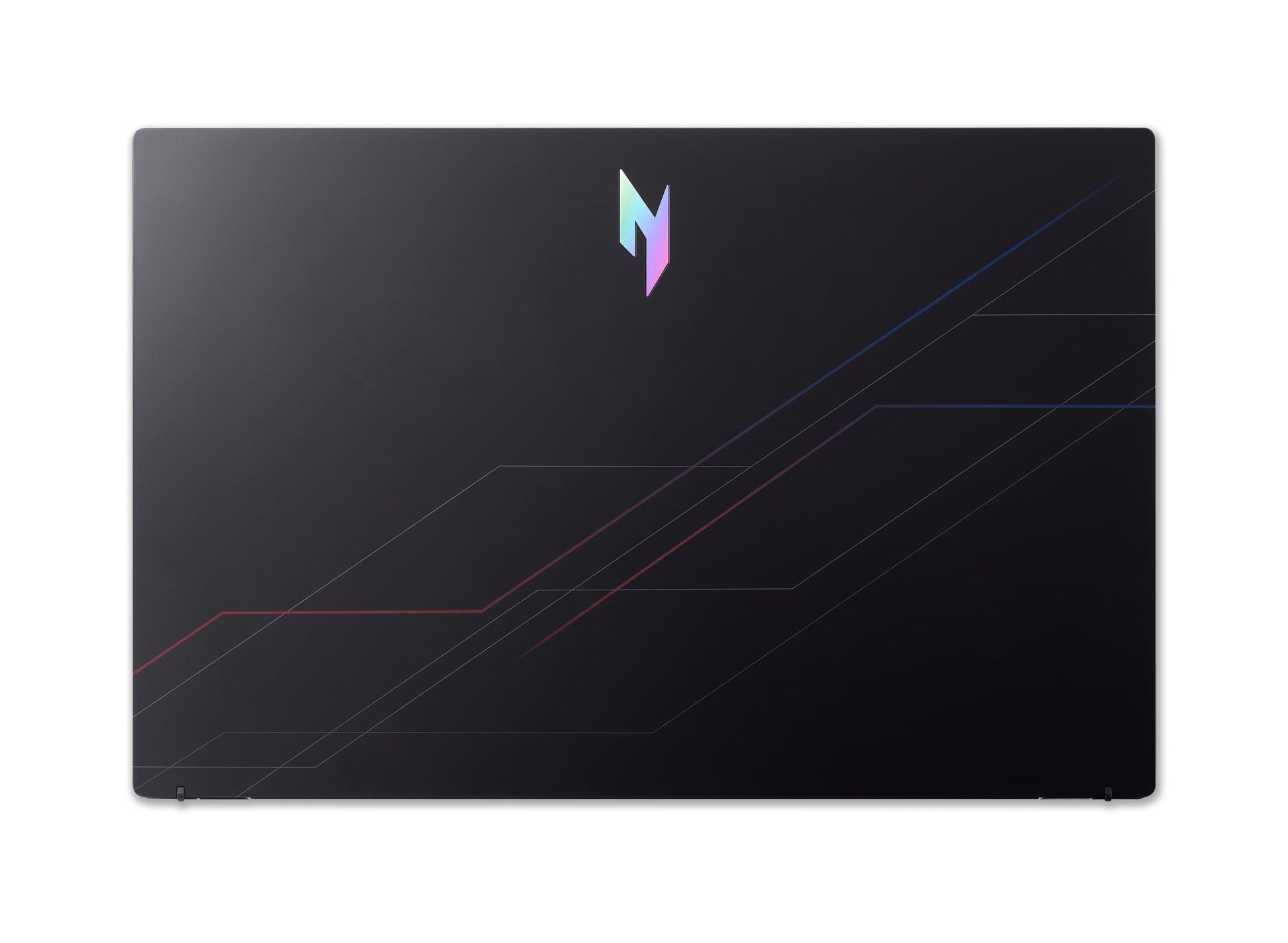 Black laptop with a logo on a white background
