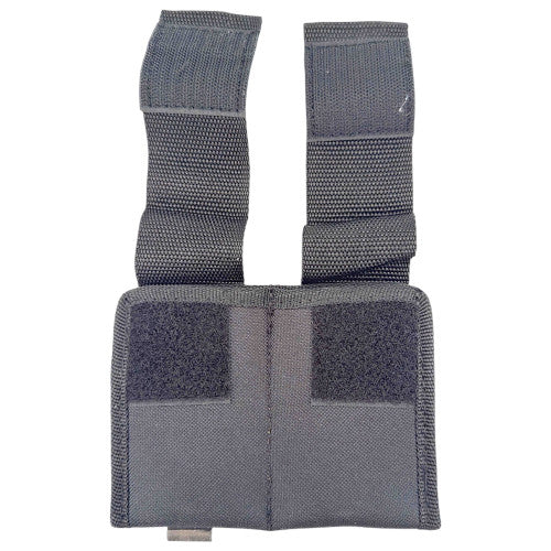 Gray tactical pouch with straps on a white background