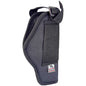 Black holster with a visible brand logo on a white background