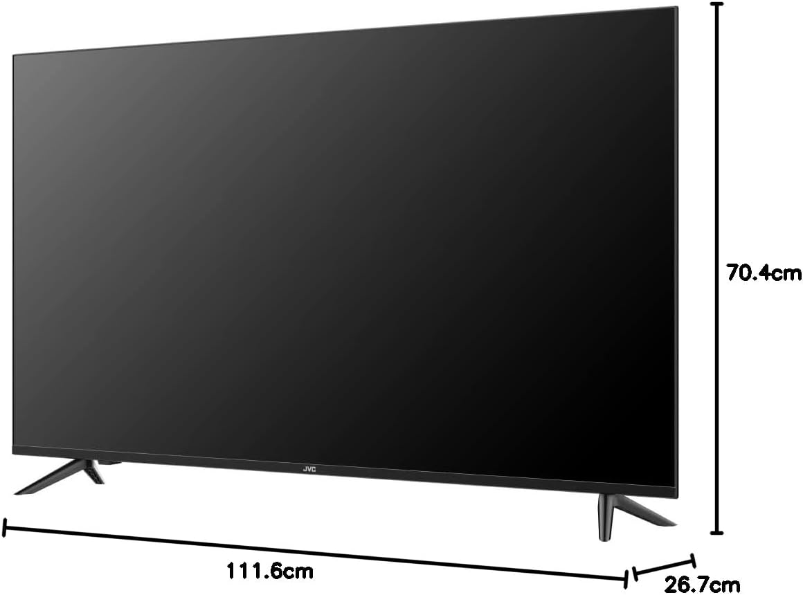 Black TV with dimensions labeled on a white background