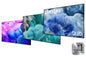 Samsung QLED TVs with features highlighted on a white background