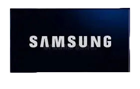 Samsung logo on a black background