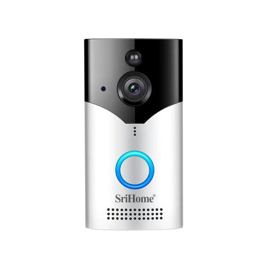 SriHome video doorbell on a white background