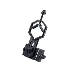 Black metal bracket on a white background