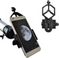 Phone with telescope attachment displaying moon image on screen