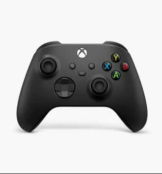 Black gaming controller with Argos logo and five-star rating on a white background