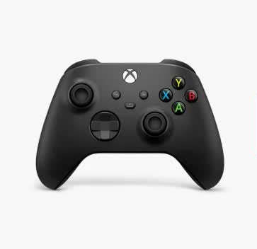 Black gaming controller with Argos logo and five-star rating on a white background