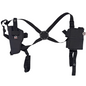 Black tactical holster system on a white background