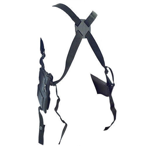Black crossbow quiver on a white background
